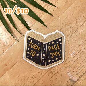 Turn to Page 394 Sticker – Magical Book Vinyl Decal | Fantasy Reader Sticker
